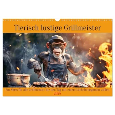 Abbildung von Tierisch lustige Grillmeister (Wandkalender 2025 DIN A3 quer), CALVENDO Monatskalender