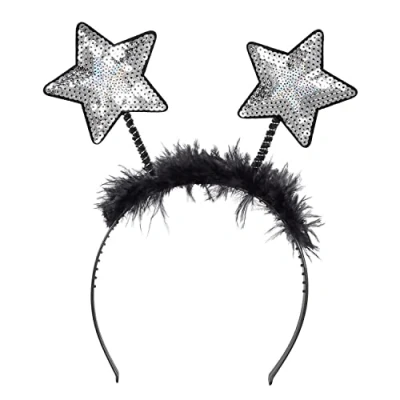 Abbildung von Boland Kostüm Silberner Disco Star Haarreif, Werde zum funkelnden Stern bei Geburtstag, Festival oder Silvester!