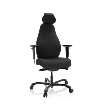 Abbildung von hjh OFFICE 608917 Profi Chefsessel RESISTIO XXL Stoff Bürostuhl ergonomisch, bis 200 kg belastbar, 24h Einsatz, Schwarz