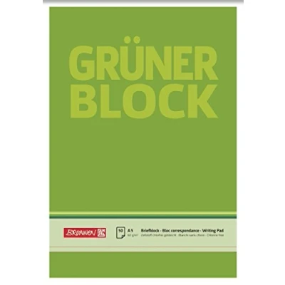 Abbildung von Baier &amp; Schneider Brunnen 1052436 Briefblock / Schreibblock Der grüne Block (A5, blanko, 50 Blatt, 60g/m²)