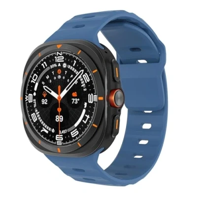 Abbildung von MoKo Sport Armband Kompatibel mit Samsung Galaxy Watch Ultra 47mm (2024) Damen Herren, Weiches Silikon Wasserdichtes Ersatzarmband Zubehör für Armband, Blau