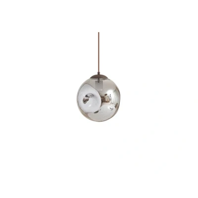 Abbildung von Lindby Hängeleuchte Valentina, E27, Ø 25 cm, rauchgrau, Glas