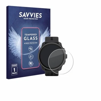 Abbildung von Savvies Panzer Schutz Glas für Suunto Race S 9H Hartglas, Anti Fingerprint, Displayschutz