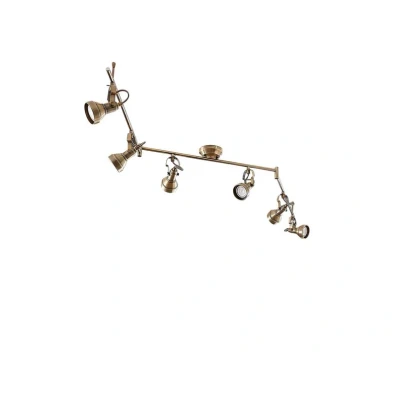 Abbildung von Lindby Deckenleuchte Perseas, dimmbar, Leuchtmittel nicht inklusive, Antik, Metall, altmessing, 6 flammig, GU10, Deckenleuchte, Lampe