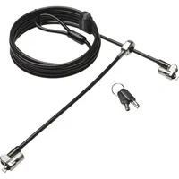 Abbildung von Kensington MicroSaver 2.0 Twin Notebookschloss mit T Bar Schließmechanismus und and Carbonstahl Kabel 2,4 m Länge (K65048WW)