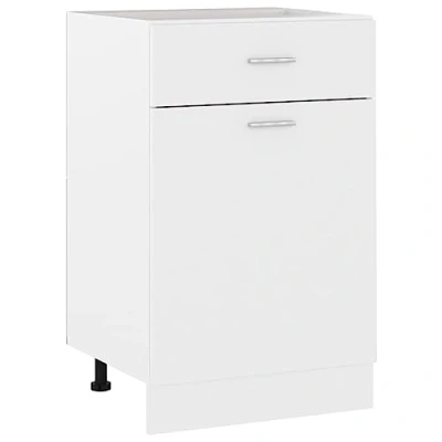 Abbildung von vidaXL Schubunterschrank mit 2 Regalböden 1 Schublade Schrank Küchenzeile Küchenmöbel Unterschrank Küchenschrank Weiß 80x46x81,5cm Holzwerkstoff
