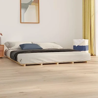 Abbildung von MNISDFL Bett kopfteil Bodenbett Schlafzimmer möbelEinzelbett Massivholzbett 180x200 cm Kiefer