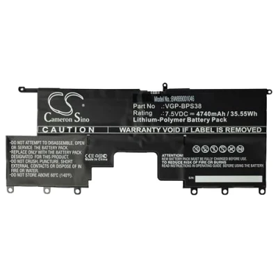 Abbildung von vhbw 1x Akku Ersatz für Sony VGP BPSE38, BPS38, BPS37 Notebook (4740 mAh, 7,5 V, Li Polymer)