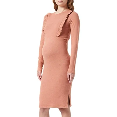 Abbildung von Noppies Damen Dress Paducah Nursing Long Sleeve Kleid, Cedar Wood P894, 36 EU