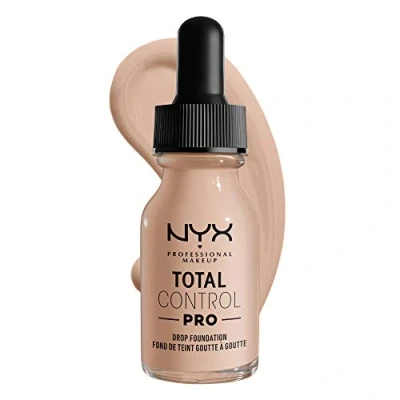 Abbildung von NYX Professional Makeup Total Control Pro Drop Foundation, Flüssiges Make up, Individuelle und aufbaubare Deckkraft, Vegane Formel, True to Skin Finish, 13 ml, Farbton: Porcelain