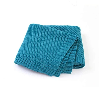 Abbildung von Strickdecke Babydecke Kuscheldecke, Surwin Mädchen und Jungen Babys Gestrickt Kinderdecke Freien Krabbeldecke Perfekt für Kinderwagen Babybett (80x100cm,Grün)