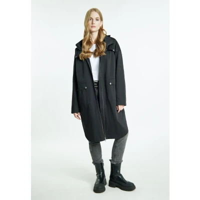 Abbildung von DREIMASTER Vintage Women&#039;s Parka XL / Schwarz 50% Baumwolle Polyester
