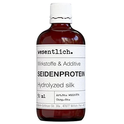 Abbildung von Seidenprotein 50ml für seidenweiche Haut und Haare gesunden Glanz gegen Austrocknen Wirkstoffe Additive von wesentlich.