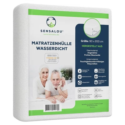 Abbildung von Encasing Matratzenbezug mit Reissverschluss wasserdicht Rumdumbezug Sensalou, für Allergiker geeinget