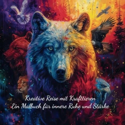 Abbildung von Malbuch für Erwachsene Kreative Reise mit Kraftieren: Ein innere Ruhe, Stärke, mehr Achtsamkeit und Stressabbau.