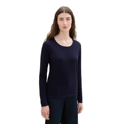 Abbildung von TOM TAILOR Rundhalspullover (1 tlg) Plain/ohne Details