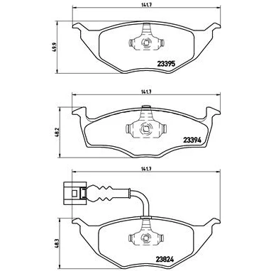 Abbildung von BREMBO P 85 063 Bremsbelagsatz inkl. Verschleißwarnkontakt ohne Zubehör AUDI: A2