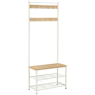 Abbildung von VASAGLE Garderobenständer Garderobe, mit Sitzfläche, 3 Ablagen