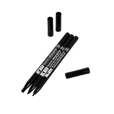 Abbildung von Homéa, Set mit 3 Kalligraphie Stiften, Spitzen, 2/3,5/5 mm, Schwarz