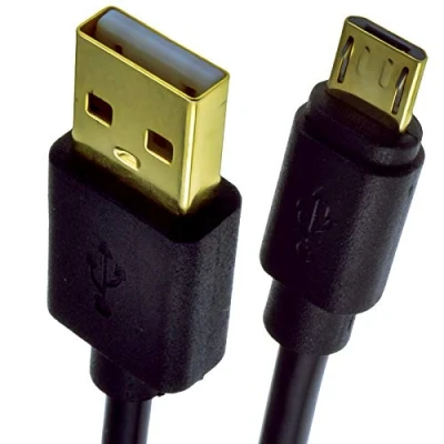 Abbildung von kenable Vergoldeten USB 2,0 A Zum Mikro B schnell CHARGE und Sync Kabel 24AWG 2 m Schwarz [2 Meter/2m]