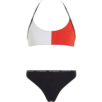 Abbildung von Tommy Hilfiger Mädchen Bikini Bralette Set Neckholder Bikini, Blau (Desert Sky), 8 10 Jahre