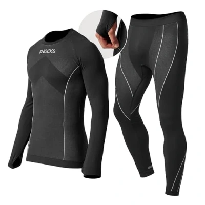 Abbildung von Snocks Thermo SET Unterhemd/shirt, Herren, Größe: Large, Schwarz