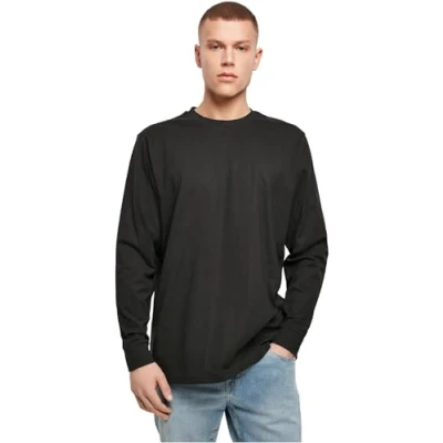 Abbildung von Build Your Brand Men&#039;s Longsleeve With Cuffrib T Shirt, white, S