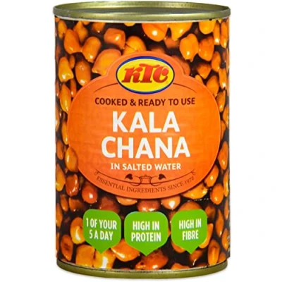 Abbildung von yoaxia ® [ 400g / 240g ATG ] Braune Kichererbsen in Salzwasser Kala Chana Brown Chick Peas Salted Water