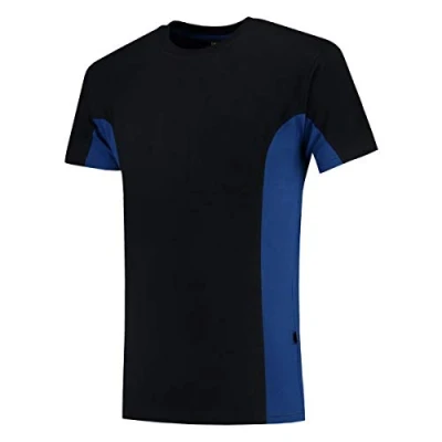 Abbildung von Tricorp 102002 Workwear Bicolor Brusttasche T Shirt, 100% Gekämmte Baumwolle, 190g/m², Navy Königsblau, Größe S