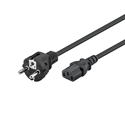 Abbildung von Goobay 96036 Kaltgerätekabel 3m / C13 Kaltgerätebuchse &amp; Netzstecker Schutzkontaktstecker Universelles Monitor Stromkabel Netzkabel Schwarz