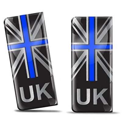 Abbildung von Biomar Labs 2 x Aufkleber Nummernschild Kennzeichen Großbritannien UK United Kingdom Brexit Auto Motorrad JDM Tuning QS 7