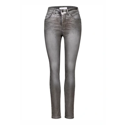 Abbildung von Street One Beschichtete Jeans Skinny Fit, Damen, Größe: 33x30, Grau