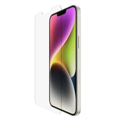 Abbildung von Belkin UltraGlass iPhone 14 Plus, 13 Pro Max Displayschutz, antimikrobielle Beschichtung, einfache blasenfreie Aufbringung mit enthaltener Positionierungsschale, in Tests nachgewiesener Härtegrad 9H
