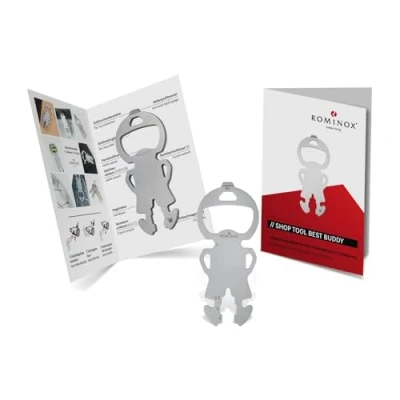 Abbildung von Geschenkartikel: ROMINOX Shop Tool // Best Buddy 11 Funktionen, Einkaufswagenlöser mit Zusatzfunktionen, Edelstahl Keytools, Multifunktionswerkzeug, inkl. Funktionsbeschreibung