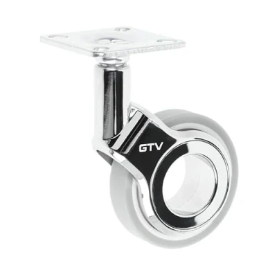 Abbildung von GTV Möbelrollen GIRA Lenkrollen Rollen für Möbel ohne Bremse Durchmesser 60 mm aus Kunststoff und Stahl Verchromt + grau matt