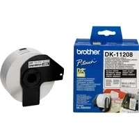 Abbildung von Brother dk 11208 schwarz auf weiß adressetiketten 38x90mm thermodirekt 1 rolle DK11208