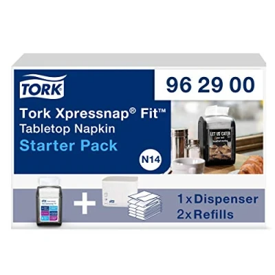 Abbildung von Tork Xpressnap Fit Serviettenspender Starter Pack 962900 N14 + Serviettennachfüllungen (2 x 120 Blatt)