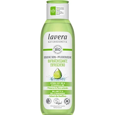 Abbildung von lavera Erfrischende Pflegedusche, Naturkosmetik, vegan, zertifiziert, Duschgel, mit Limette und Bio Zitronengras, biologisch abbaubare Formeln ohne Mineralöle, 250 ml
