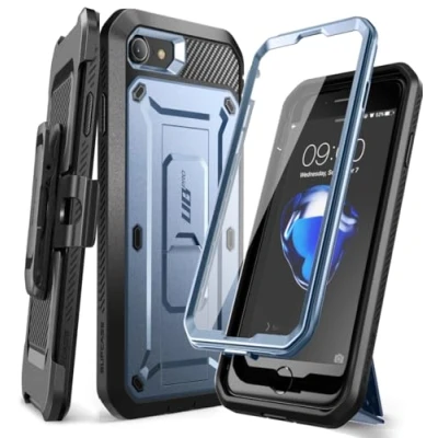 Abbildung von SUPCASE Outdoor Hülle für iPhone SE 2022 / 2020 8 Handyhülle 7 Case Bumper Schutzhülle [Unicorn Beetle Pro] mit Displayschutz, Blau