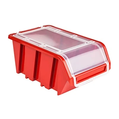 Abbildung von 10 x Stapelbox mit Deckel Werkstatt Stapelkiste Sortierbox Box 160x235x120 Rot stapelkisten kunststoff lagerboxen stapelbar