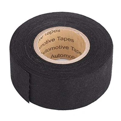 Abbildung von Tbest Gewebeband Selbstklebend, Auto Kfz Kabelbaumband Klebeband Baumwolle Reißfest Isolierband Anti Quietsch Rassel Filz Gewebe für Motorrad(32mm*15m)