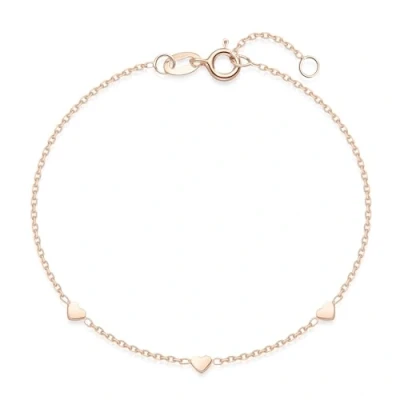 Abbildung von Materia Armkette Damen Rosegold Herzen filigran SA 104 Rosegold, Sterlingsilber, rosevergoldet