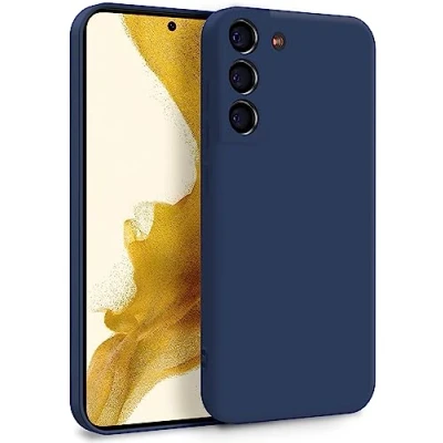 Abbildung von MyGadget Hülle für Samsung Galaxy S22 Zweilagige Handyhülle mit Kameraschutz Cover Innenfutter &amp; Silikon außen Dunkelblau
