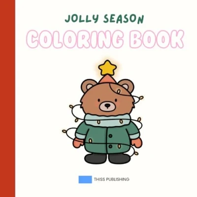 Abbildung von Jolly Season: Christmas Coloring Book for Adults and Kids, Cute, Bold Easy Pages Stress Relief Relaxation