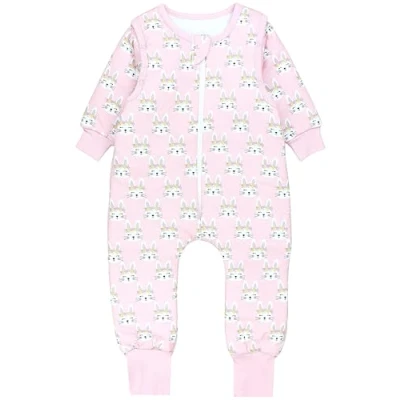 Abbildung von TupTam Baby Schlafsack mit Füßen und Ärmel OEKO TEX zertifizierte Materialien Winterschlafsack, Farbe: Hasen Blumen Altrosa, Größe: 104 110