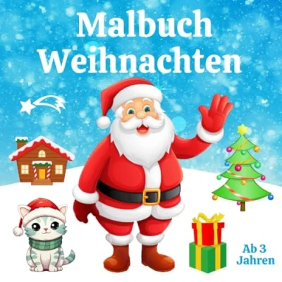Abbildung von Malbuch Weihnachten ab 3 Jahren: Weihnachtsmalbuch für Kinder mit 50 Schöne und Einfachen Motiven zum Kritzeln Ausmalen Ausmalbuch Mädchen Jungen