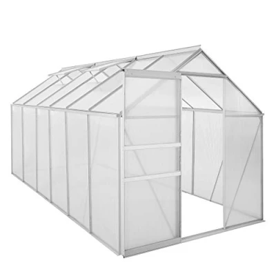 Abbildung von Zelsius Gewächshaus Aluminium 380 x 190 cm, 6 mm Platten, 7,22 m², BxTxH: 195 6.00 Wandstärke