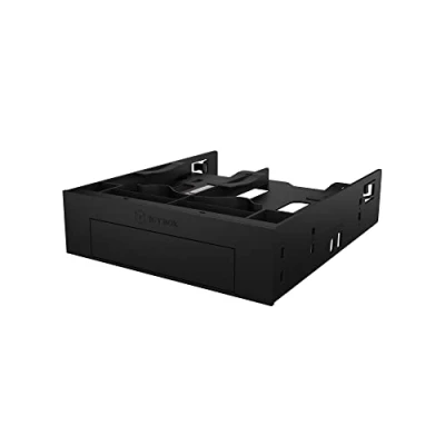 Abbildung von ICY BOX 3 fach Einbaurahmen für 2x 2,5 Zoll HDD/SSD und 1x 3,5 HDD in 5,25 Schacht, schraubenlos, Anti Vibration, Frontblende, IB 5251