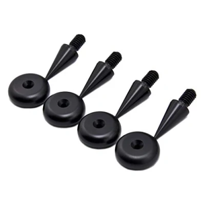 Abbildung von PrecisionGeek M6 Lautsprecher Spikes/Boxen Spikes Schwarz Eloxiert Aluminium + 20mm Unterlagen Satz von 4 Stück