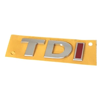 Abbildung von Volkswagen 5G0853675FJZQ Schriftzug TDI Logo Aufkleber Emblem, Chrom/Silber, mit rotem I